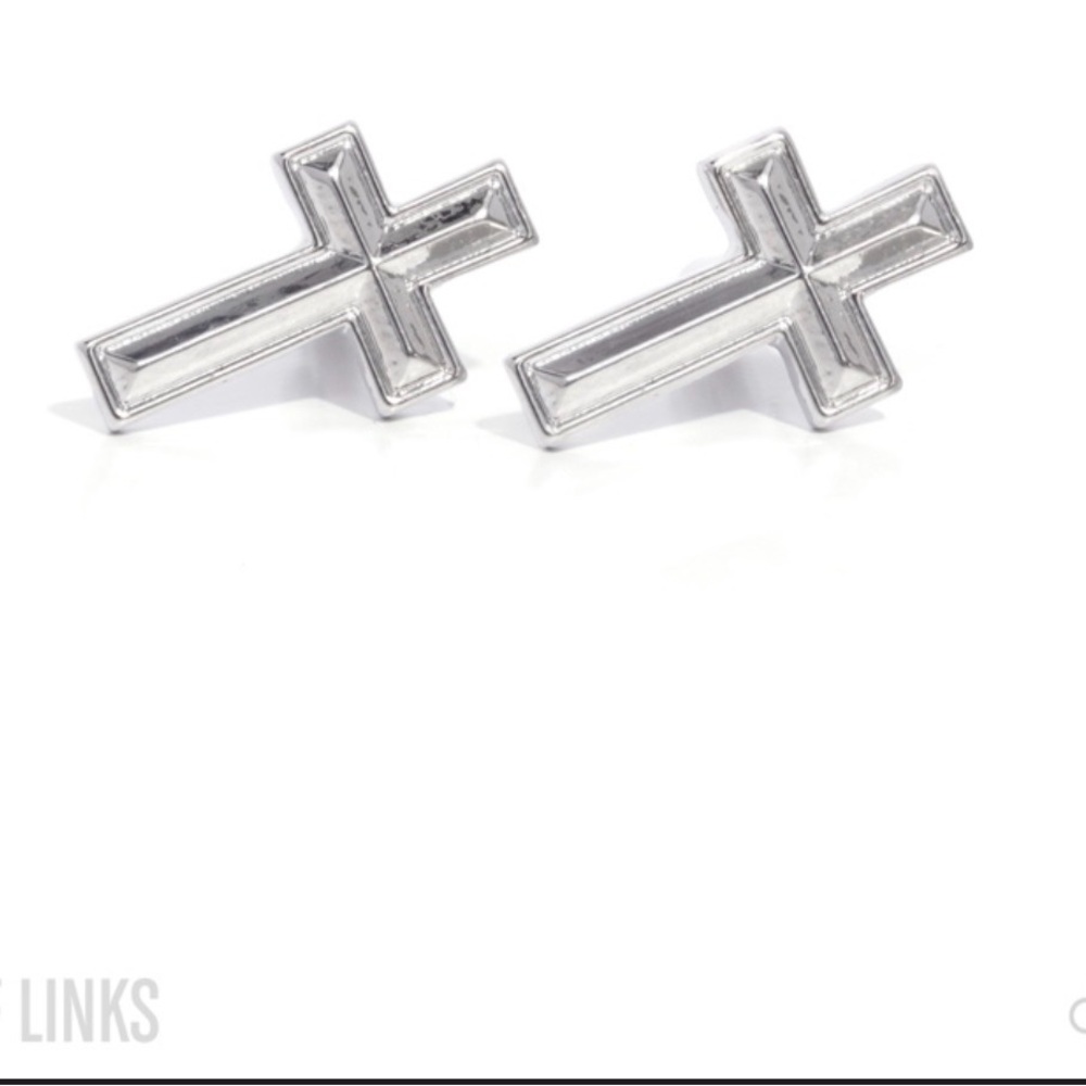 Paparazzi Metallic Cross Cufflinks